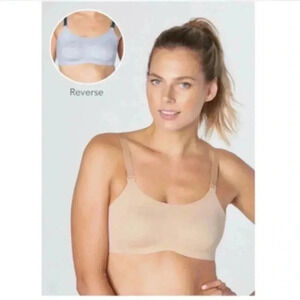 Knix by Knixwear Size 3  Beige Heather Gray Evolution Wire Free Bra Reversible